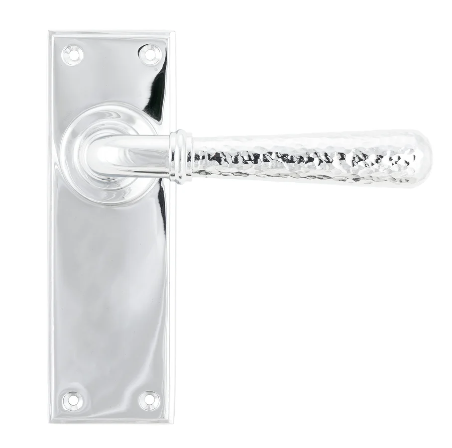 FTA 46214 POLISHED CHROME HAMMERED NEWBURY LEVER LATCH SET