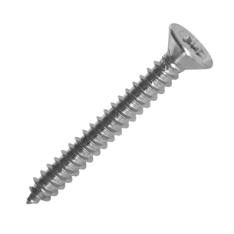 CSK SELF TAPPING SCREW - A2 STAINLESS STEEL POZI 6.3 X 25MM (14G X 1")