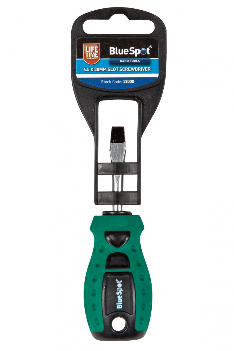 SOFT GRIP SCREWDRIVER SLOTTED 6.5MM X  38MM STUBBY