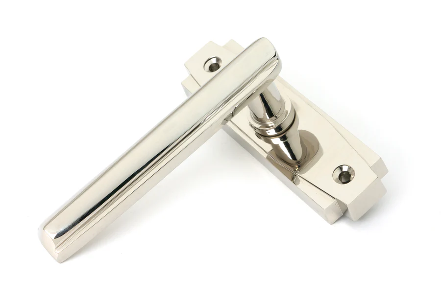 FTA 51193 POLISHED NICKEL ART DECO LEVER ON ROSE SET