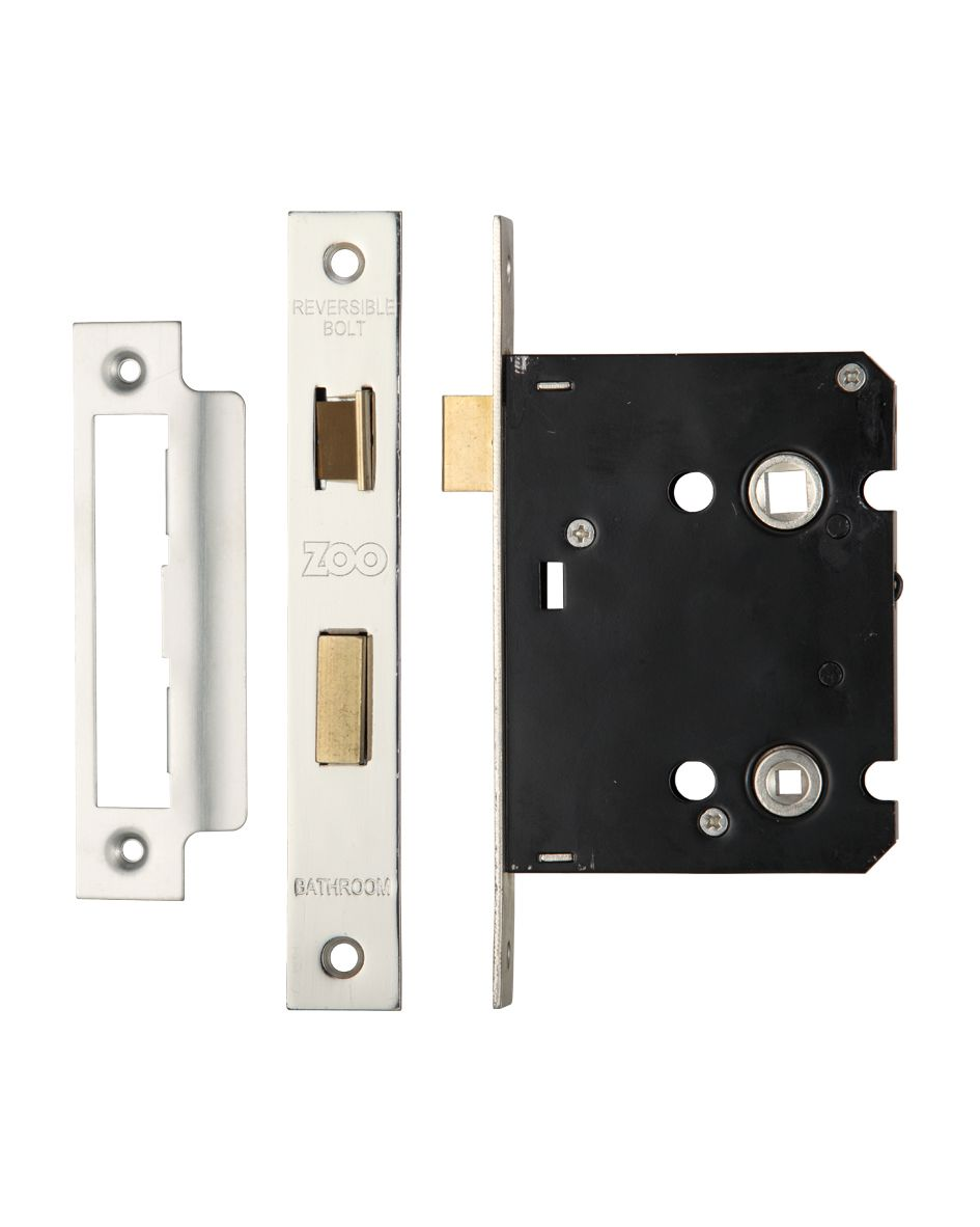 CONTRACT BATHROOM MORTICE SASHLOCK 76MM (3") SATIN STAINLESS STEEL