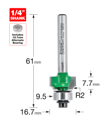 CRAFT PRO ROUTER CUTTER ROUNDING OVER 2.0MM RADIUS X 9.5MM CUT