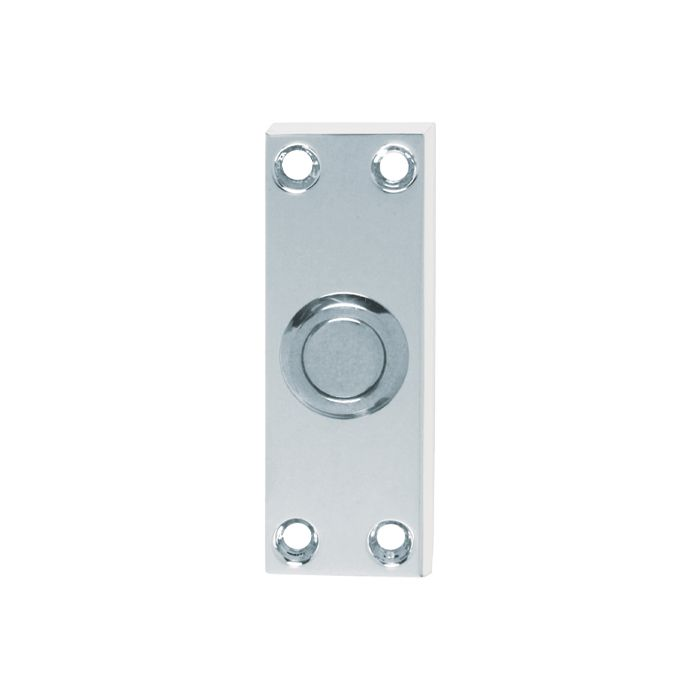 RECTANGLE BELL PUSH 76 X 25MM POLISHED CHROME