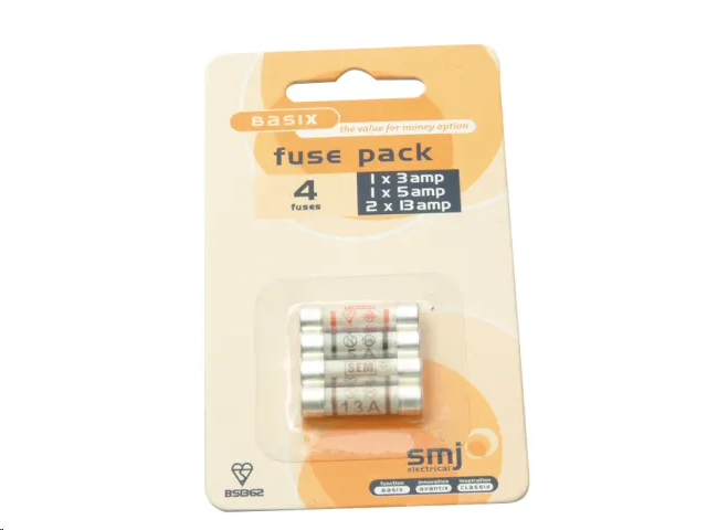 FUSES MIXED 1X 3A/1X 5A/2X 13A (PACK OF 4)