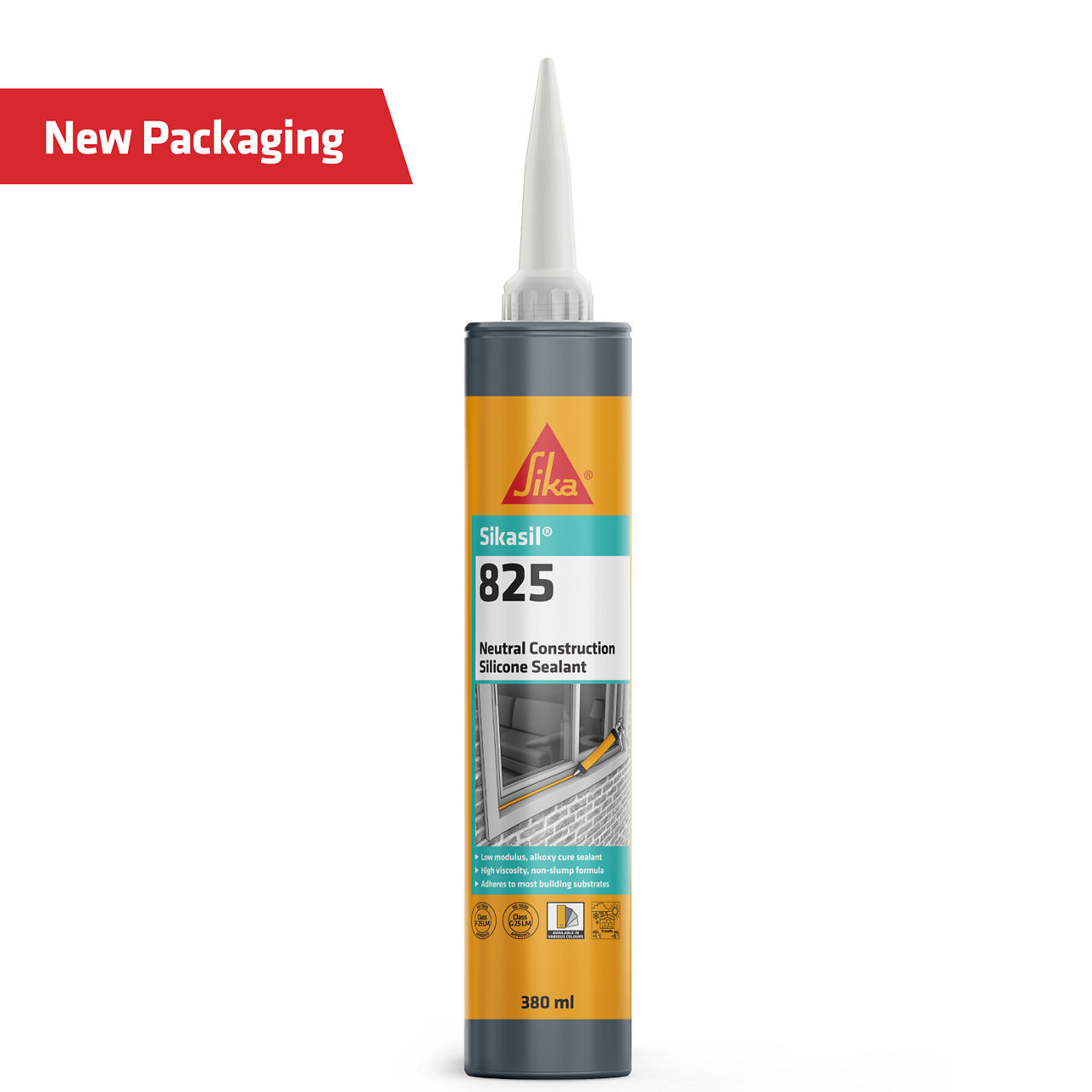 SILICONE SEALANT - SIKASIL 825 380ML MID GREY