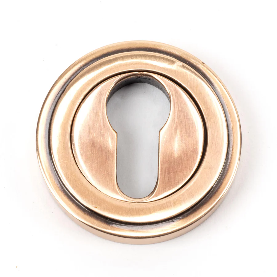 FTA 46126 POLISHED BRONZE ROUND EURO ESCUTCHEON (ART DECO)