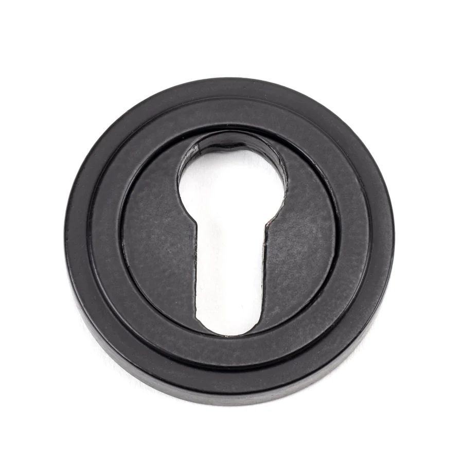 FTA 49541 MATT BLACK ROUND EURO ESCUTCHEON (ART DECO)