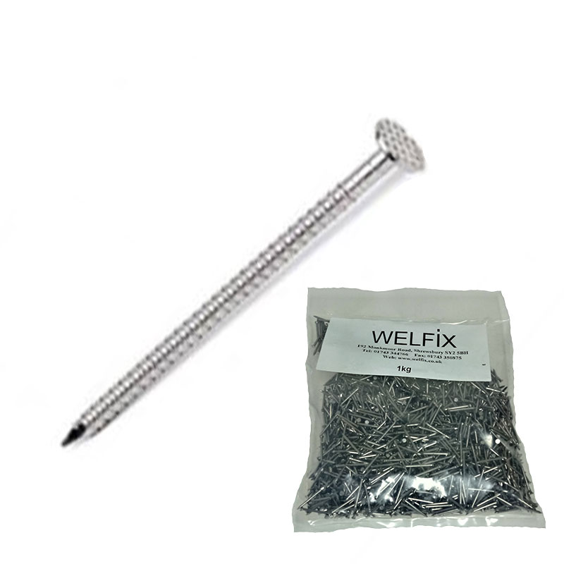 NAILS - STAINLESS STEEL RING SHANK  38 X 2.65MM (1KG BAG)