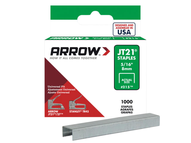 STAPLES - ARROW JT21 T27  8MM (PACK OF 1000)