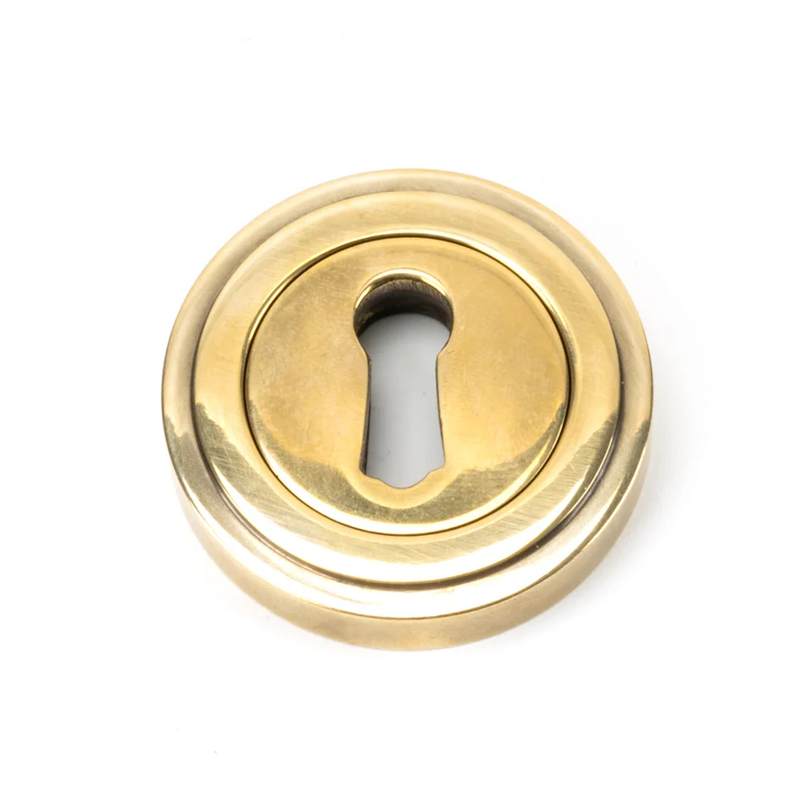 FTA 45684 AGED BRASS ROUND ESCUTCHEON (ART DECO)