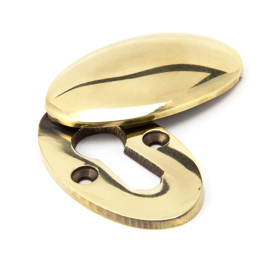 FTA 91988 AGED BRASS OVAL ESCUTCHEON & COVER