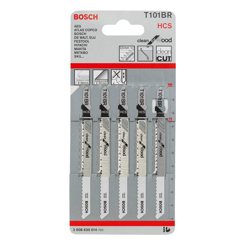 JIGSAW BLADES - CLEAN FOR WOOD T101BR (PACK OF 5)