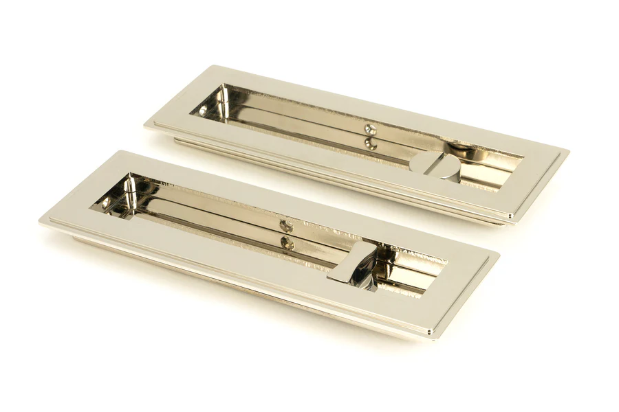 FTA 50156 POLISHED NICKEL 175MM ART DECO RECTANGULAR PULL -PRIVACY SET
