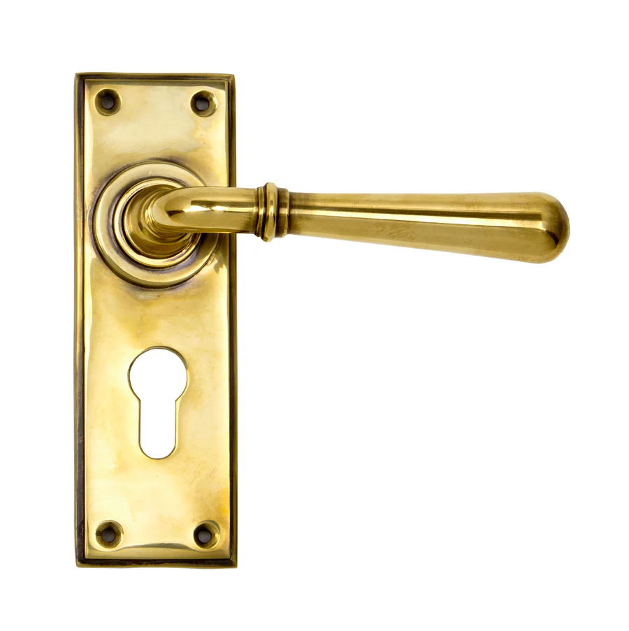 FTA 91417 AGED BRASS NEWBURY LEVER EURO LOCK SET