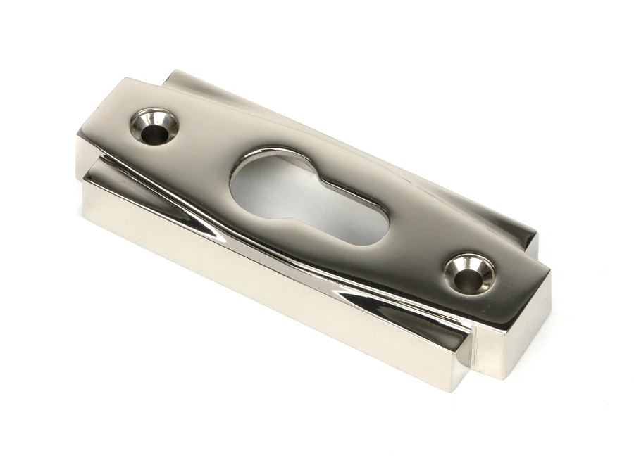 FTA 51199 POLISHED NICKEL ART DECO EURO ESCUTCHEON (SET)