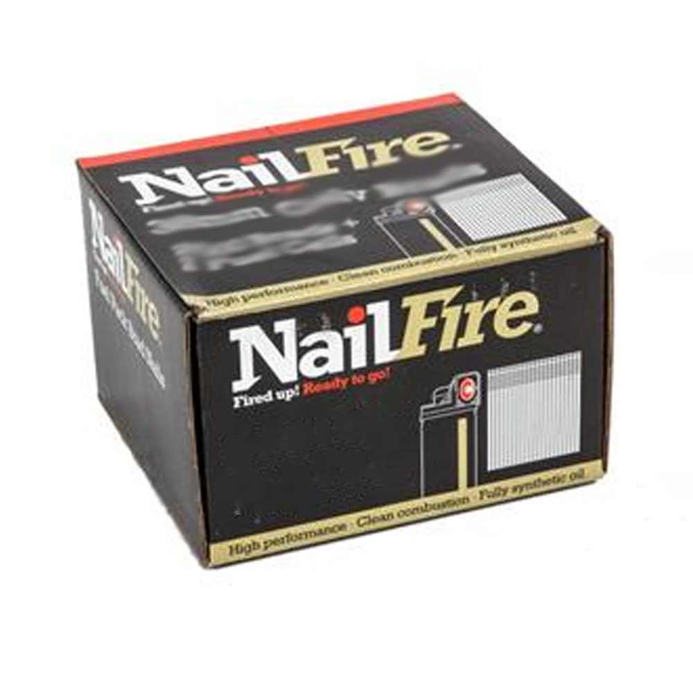 NAILFIRE 2ND FIX STRAIGHT STAINLESS STEEL BRAD & FUEL PACK 64MM (TUB OF 2000)