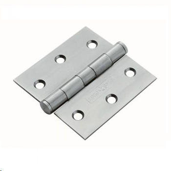 PLAIN BUTT HINGE  76 X 76 X 2MM (3" X 3") SATIN STAINLESS STEEL (PAIR)