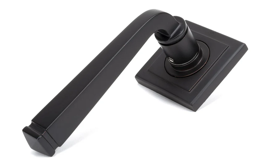 FTA 50060 AGED BRONZE AVON ROUND LEVER ON ROSE SET (SQUARE) - UNSPRUNG