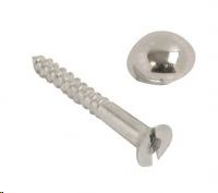 MIRROR SCREW - CHROME DOME CAP (WITH RUBBER WASHER) 8G X 1 1/4"