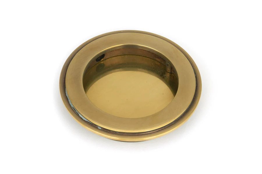 FTA 48317 AGED BRASS 75MM ART DECO ROUND PULL