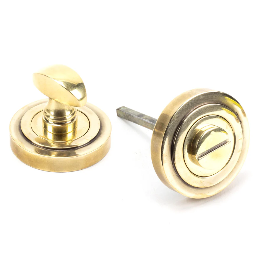 FTA 45732 AGED BRASS ROUND THUMBTURN SET (ART DECO)