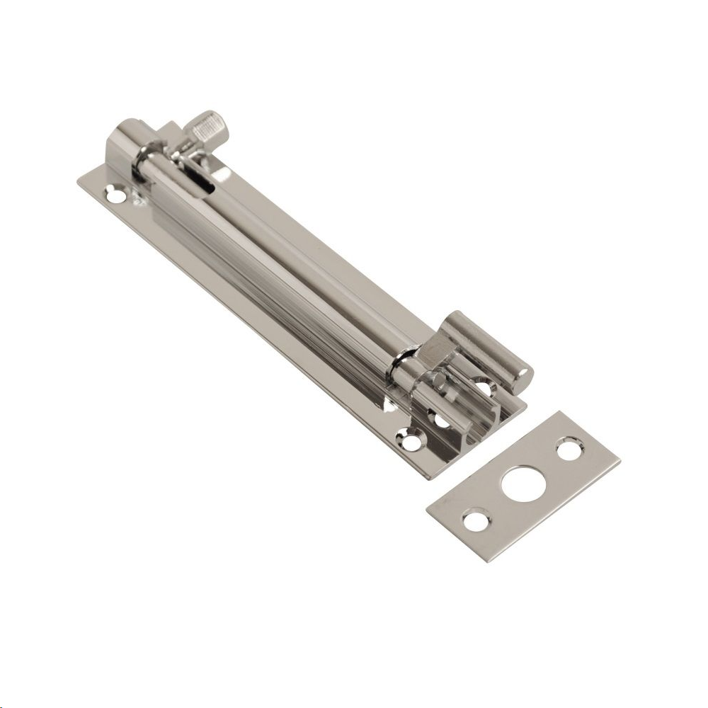 NECKED BARREL BOLT  75MM X 25MM (3" X 1") POLISHED CHROME