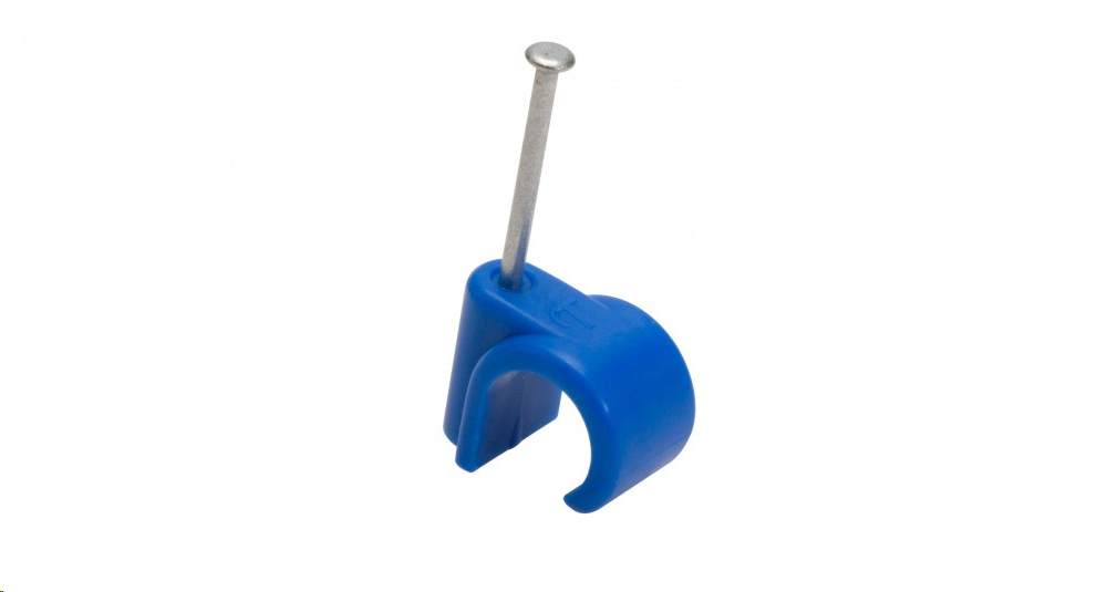 NAIL-IN PIPE CLIP 15MM BLUE (COLD WATER)