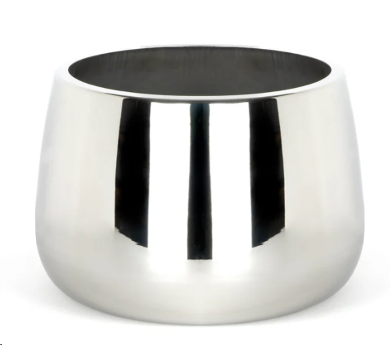 FTA 51325 POLISHED MARINE SS (316) 28CM HEPWORTH POT (DRAINAGE HOLES)