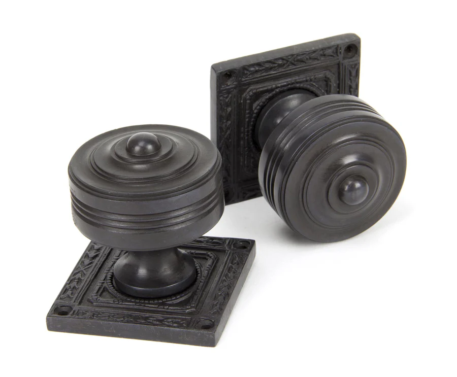 FTA 90293 AGED BRONZE TEWKESBURY SQUARE MORTICE KNOB SET