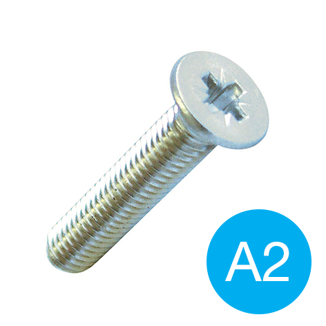 CSK MACHINE SCREW - POZI A2 STAINLESS STEEL M 8 X 35 