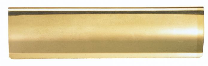 CURVED INTERNAL LETTER TIDY FLAP 300 X 95MM (12" X 4") POLISHED BRASS