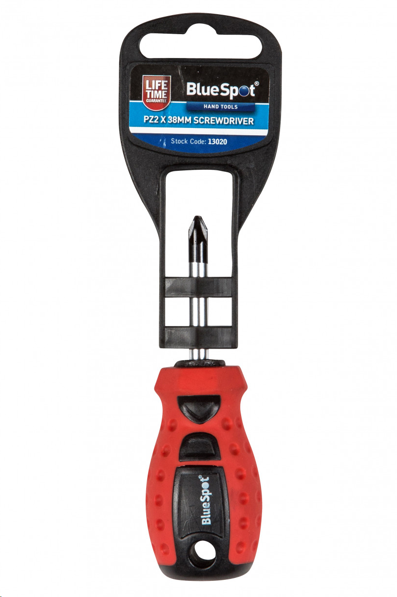 SOFT GRIP SCREWDRIVER PZ2 X  38MM STUBBY