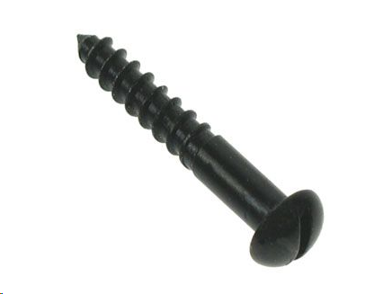 WOODSCREW - BLACK JAP ROUND HD SLOTTED 3.5 X 12MM (6G X 1/2") 