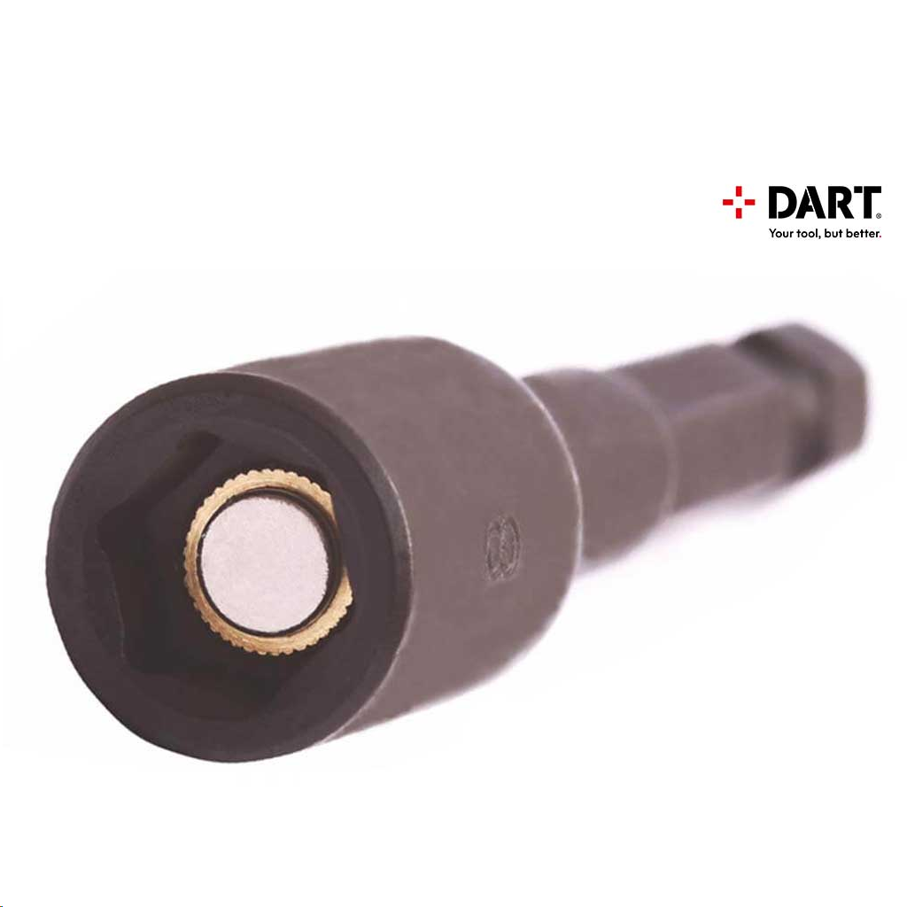 MAGNETIC IMPACT SOCKET - NUT DRIVER BIT 13MM X 65MM