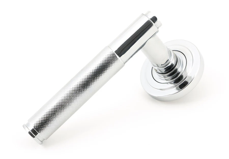 FTA 45664 POLISHED CHROME BROMPTON LEVER ON ROSE SET (ART DECO)