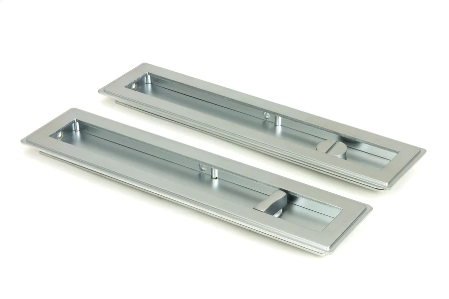 FTA 50641 SATIN CHROME 250MM ART DECO RECTANGULAR PULL - PRIVACY SET