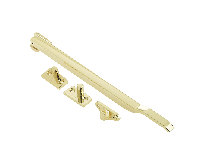 CONTRACT CASEMENT STAY 250MM (10") POLISHED BRASS