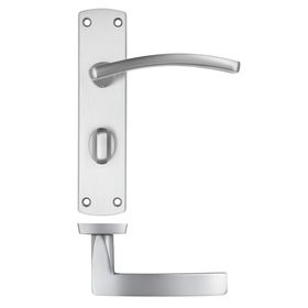 TOLEDO LEVER ON PLATE BATHROOM SATIN CHROME