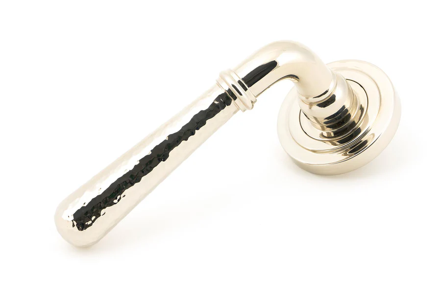 FTA 50046 POLISHED NICKEL HAMMERED NEWBURY LEVER ON ROSE SET (ART DECO) UNSPRUNG