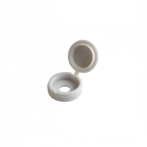 HINGED COVER CAP - LIGHT GREY 5.0-6.0 (10-12G) (BAG OF 50)