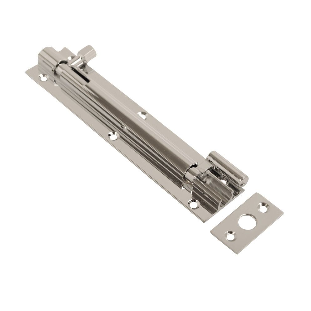 NECKED BARREL BOLT 150MM X 32MM (6" X 1 1/4") POLISHED CHROME