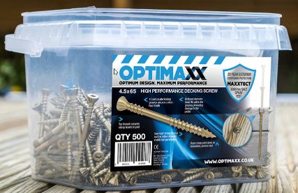 OPTIMAXX PERFORMANCE DECKING SCREW MAXXTUB 4.5 X 65 (500PCS) + TORX T20 BIT (MAXXTECT CORROSION RESISTANT COATING)