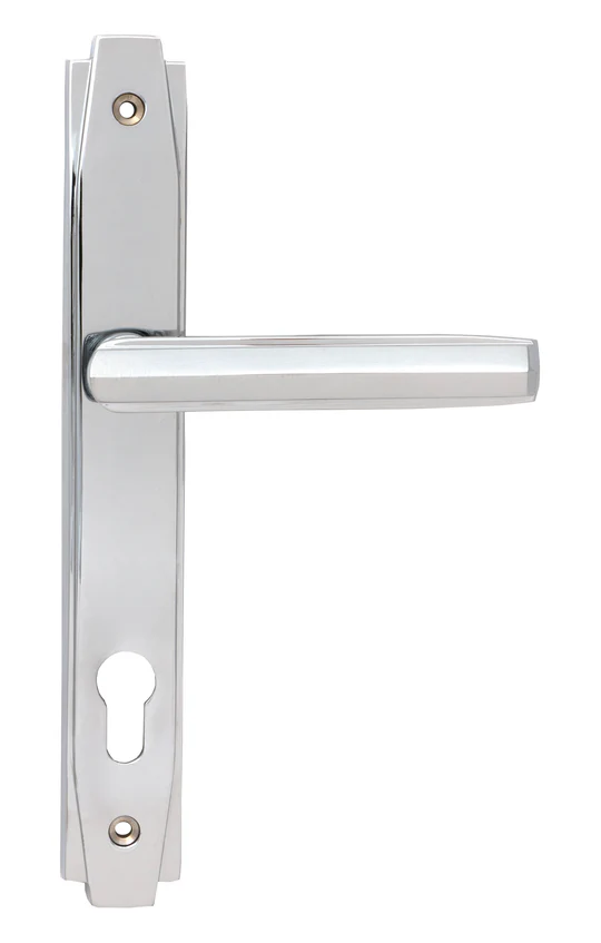 FTA 51188 POLISHED CHROME ART DECO SLIMLINE LEVER ESPAG. LOCK SET