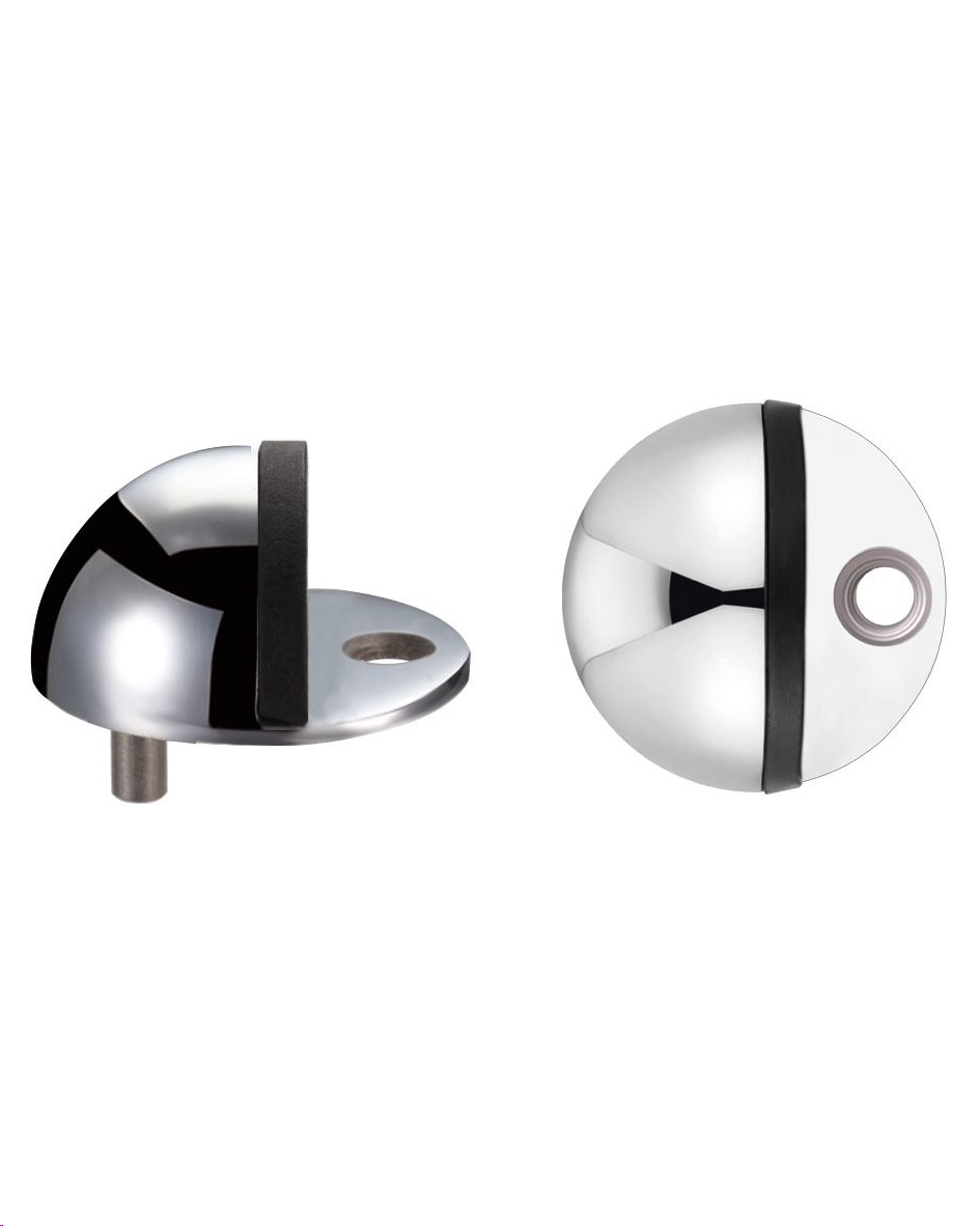 OVAL FLOOR MOUNTED DOOR STOP 45MM POLISHED STAINLESS STEEL