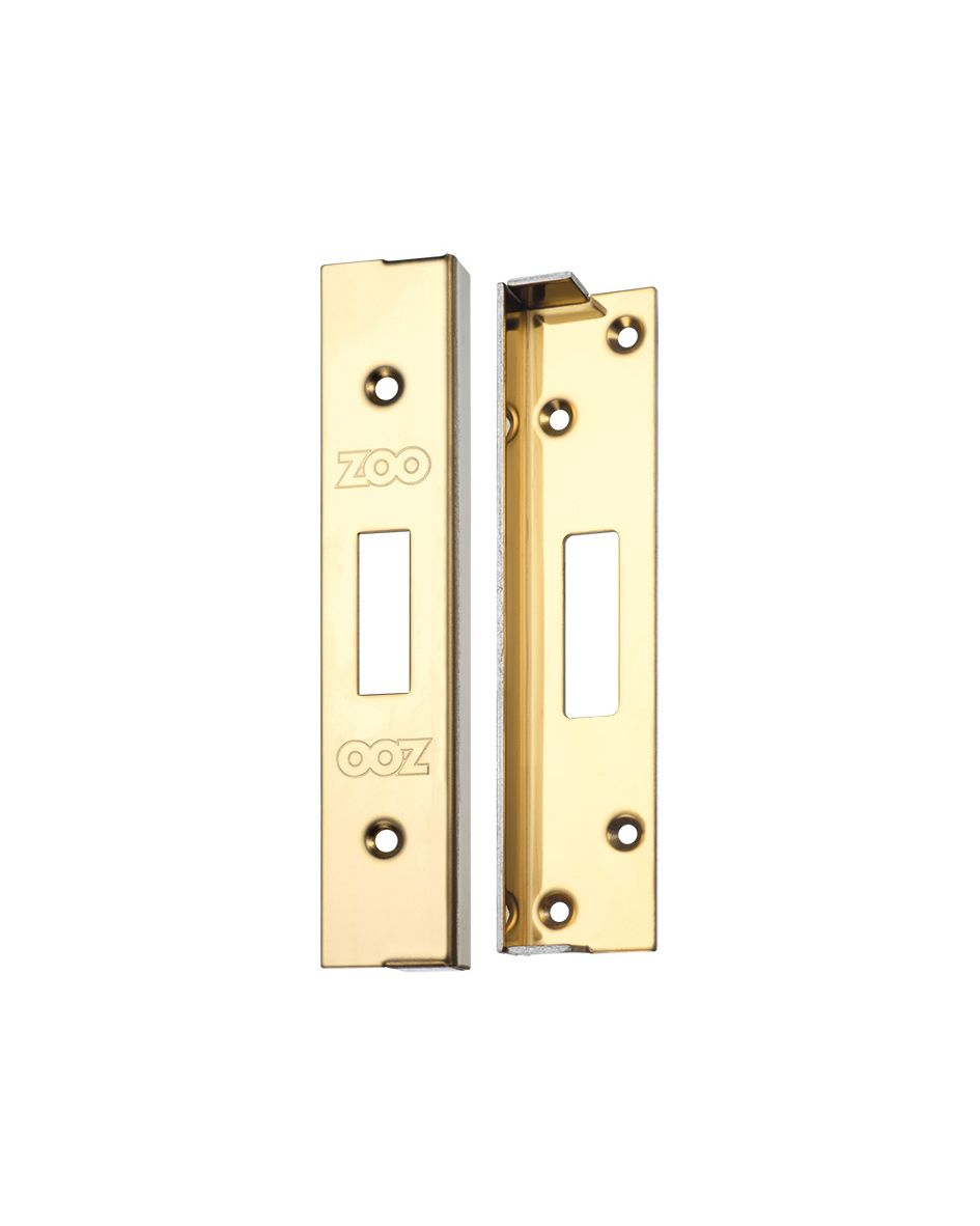 EURO PROFILE MORTICE DEADLOCK 13MM (1/2") REBATE KIT POLISHED BRASS