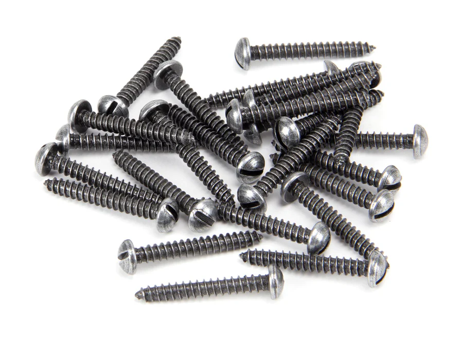 FTA 33427 PEWTER 6 X 1 ROUND HEAD SCREWS (25)