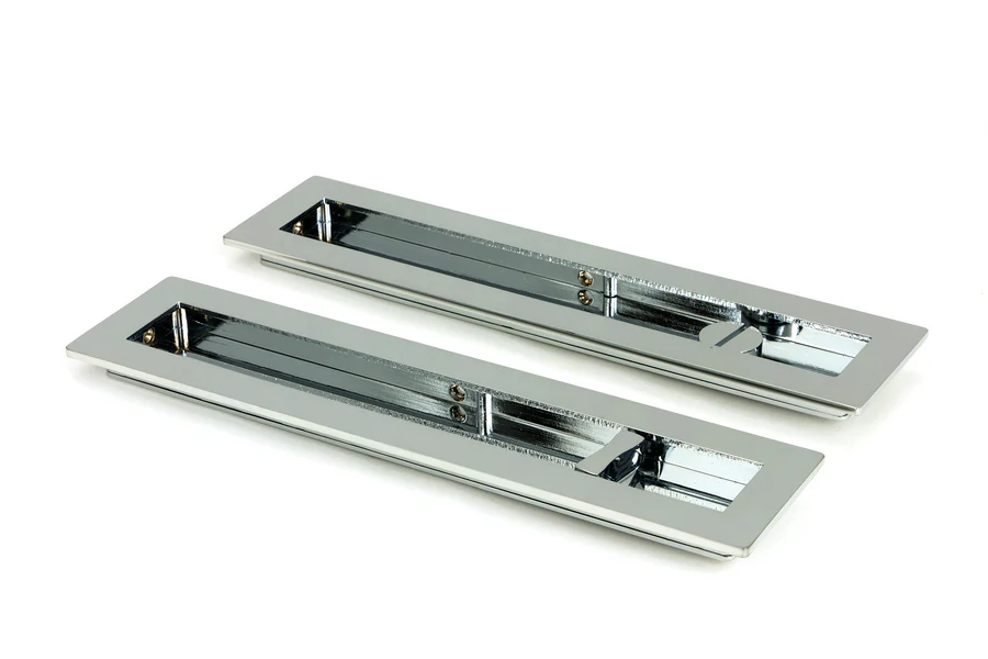 FTA 47182 POLISHED CHROME 250MM PLAIN RECTANGULAR PULL - PRIVACY SET