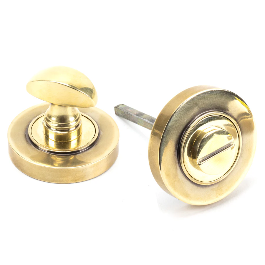 FTA 45731 AGED BRASS ROUND THUMBTURN SET (PLAIN)
