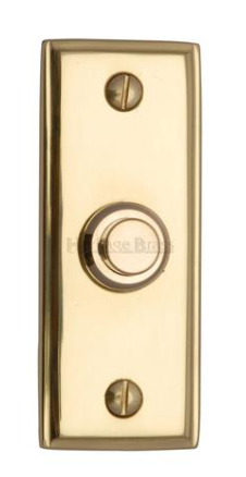 RECTANGLE BELL PUSH 83 X 33MM POLISHED BRASS