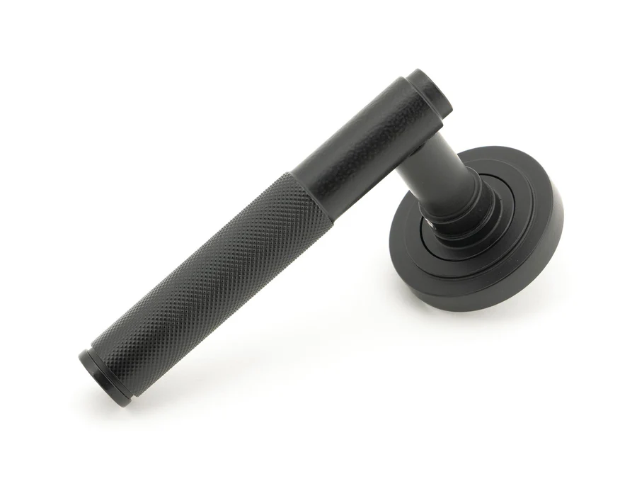 FTA 45676 MATT BLACK BROMPTON LEVER ON ROSE SET (ART DECO)